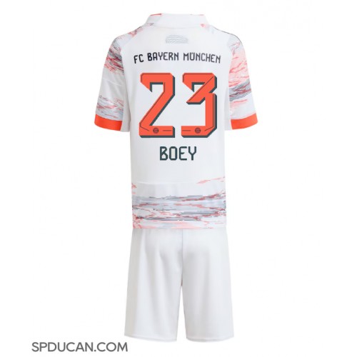 Dječji Nogometni Dres Bayern Munich Sacha Boey #23 Gostujuci 2025-26 Kratak Rukav (+ Kratke hlače)